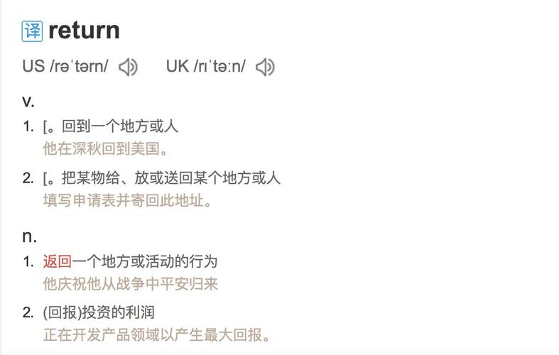 return什么意思中文(Return 含义详解：中文翻译及例句)