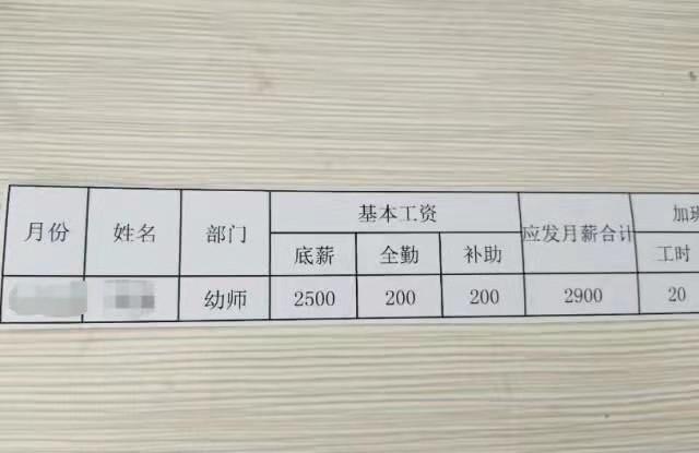正规的个人工资条